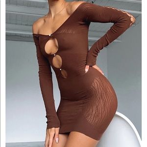 One Of A Kind Mini Dress Chocolate. WORN ONCE